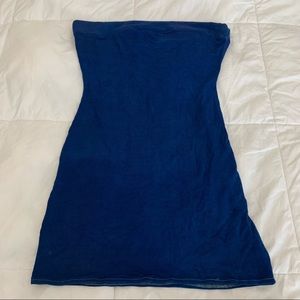 Sexy Strapless Royal Blue Stripper Stretchy Mini Dress XS
